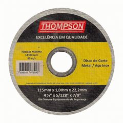 DISCO DE CORTE 4.1/2X1X22,2 INOX THOMPSO