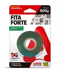 FITA DUPLA FACE FORTE TRANSP 12MM X2M ADERE
