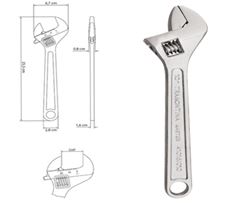 CHAVE AJUSTAVEL PARA PORCAS 10, FORJADA EM ACO CARBONO CROMADA ABERTURA MAXIMA 28 MM. TRAMONTINA