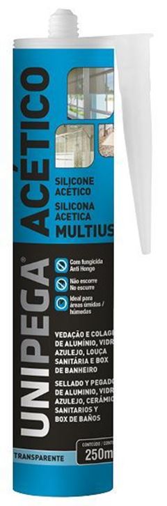 SILICONE ACETICO 250G GERAL TRANSPARENTE UNIPEGA