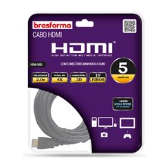 CABO HDMI 2.0 4K/3D/1080P C/5MTS BRASFOR